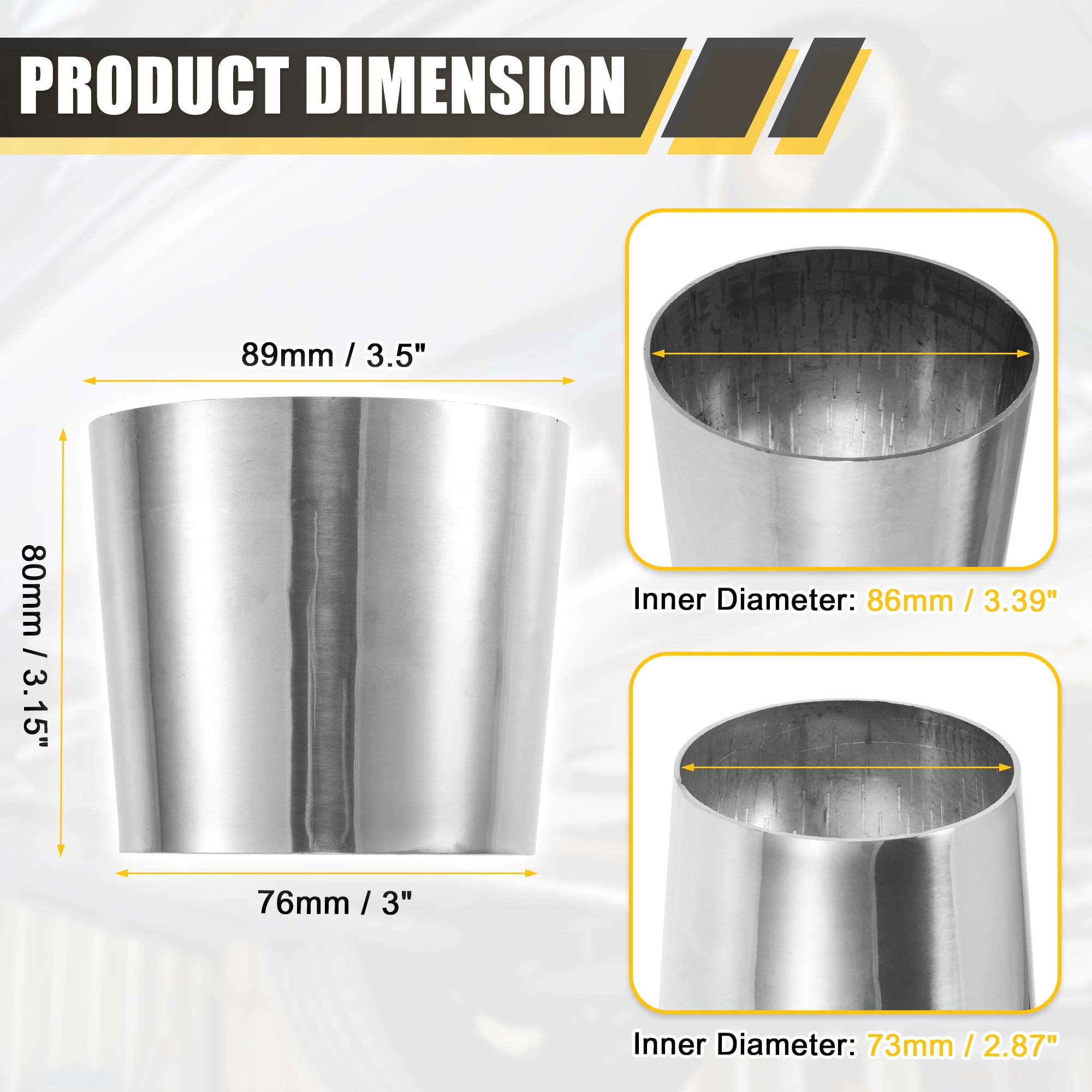 Unique Bargains Car Mandrel Exhaust Bend Elbow Pipe Concentric Reducer 1pcs 3"-3.5" OD