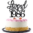 thumbnail image 1 of Migeaks Legend Since 1986 Decoración Para Tarta De 38 Cumpleaños, Decoración Para Tarta De Feliz Cumpleaños, Hombres Y Mujeres Animan A 38 Años, Decoración Para Tarta Hecha A Mano Con Purpurina Negra, 1 of 5