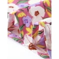 thumbnail image 5 of DARING DIVA Women's Floral Ruffled Neck Short Sleeves Top Blouse L Hot Pink, 5 of 6
