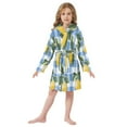 thumbnail image 6 of FORMRS Niños Bathrobe Unisex Hooded Robe Soft Plush Pajamas Sleepwear, Size 4-6T, Light Blue Plaid, 6 of 7