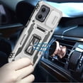 thumbnail image 2 of For Motorola Moto Edge 5G 2024 Hybrid Case with Rotation Ring Stand Shockproof & Camera Window TPU Armor Dropproof Cover ,Xpm Phone Case [ Silver ], 2 of 10