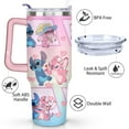thumbnail image 3 of 40oz Cartoon Movie Stainless Steel Tumbler with Lid and Straw,Spill Proof Cartoon Travel Cup for Cartoon Lovers Double Wall Vacuum Insulated Coffee Mug with Handle Pink, 3 of 7