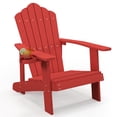 thumbnail image 1 of Gymax Chaise de Patio Résistante aux Intempéries, Style Adirondack, avec Porte-Gobelet Rouge, 1 of 8