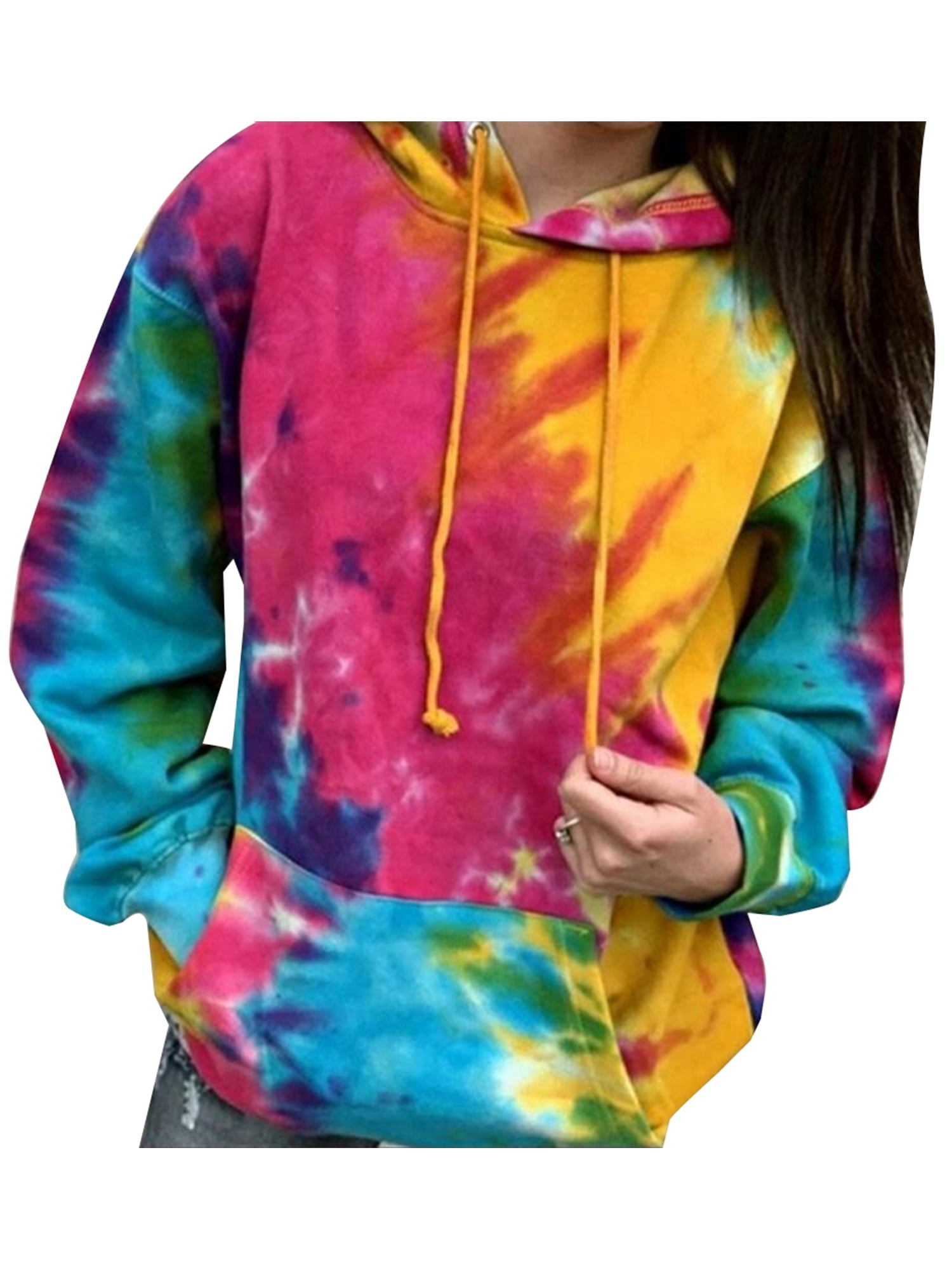 long tie dye hoodie