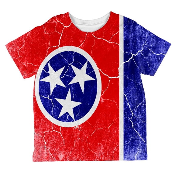 Tennessee Vintage Distressed State Flag All Over Toddler T Shirt Multi 6T