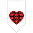 thumbnail image 3 of Pet and Dog Bandana Screen Printed, "Red Argyle Heart", 3 of 10