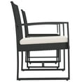 thumbnail image 4 of vidaXL 3 piece Patio Dining Set with Cushions Black PP Rattan, 4 of 6