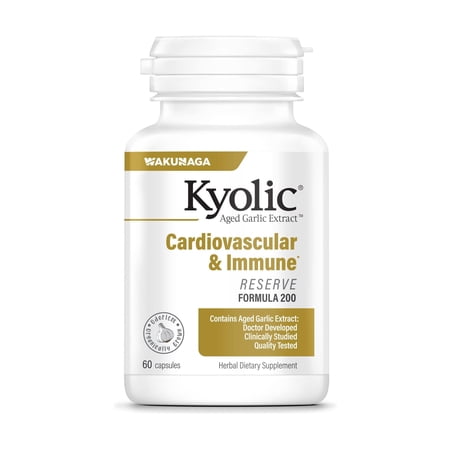 Kyolic Aged Garlic Extract Formula 200, Cardiovascular Immune, Reserve, 60 Capsules