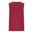 thumbnail image 5 of Burgundy Wine Boat Neck Faux Linen Vests for Ladies Fall Summer Sleeveless Loose Fit Lounge Pleated Camisole Tank Basic Tops Vests Womens 2025 Clothing Country Concert L, 5 of 5