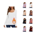 thumbnail image 1 of Chemises à Manches Longues pour Femmes 2026 Automne Hiver Col Carré Uni Ajusté Respirant T-Shirt, 1 of 7