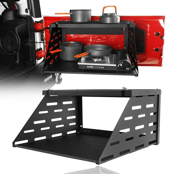 Hooke Road 2-Tier Tailgate Table Rear Foldable Cargo Shelf Fit Jeep Wrangler JK JL 2007-2023