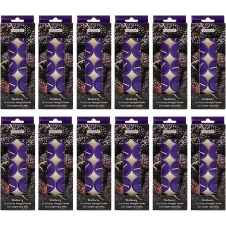 Hosley 120 PCs Bulk Pack Mulberry Fragrance Highly Scented Tea Light Candle. Ideal for Wedding Church Vigil Emergency Lanterns Spa Aromatherapy Party Reiki Candle Garden.