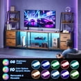 thumbnail image 6 of Casacomoda TV Stand for up to 65 Inch TV, 87" Entertainment Center with Power Outlets & LED Lights, Modern Media Console with Glass Shelf & 4 Fabric Drawers for Living Room Bedroom, Vintage, 6 of 7