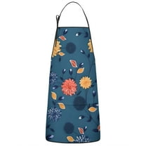 Pioneer Flower Floral Print Pattern Apron-Garden Aprons for Women with Pockets-Cotton Linen Waterproof Kitchen Cooking Gardening Aprons Adjustable for Kitchen,Cooking,BBQ and Salon 33x27 Inch