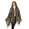 thumbnail image 3 of FORMRS Womens Scarf Winter Soft Long Big Warm Shawls Wrap Tassel Scarves, Brown Floral Rabbits Pattern, 3 of 9