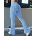 thumbnail image 2 of Sports Tights Fitness Pants Flared Yoga Pants Light Blue S, 2 of 4