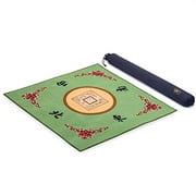 Yellow Mountain Imports Table Cover for Mahjong, Poker, Card Games, Board Games, Tile Games, and Dominoes - Green, 31.5 Inches