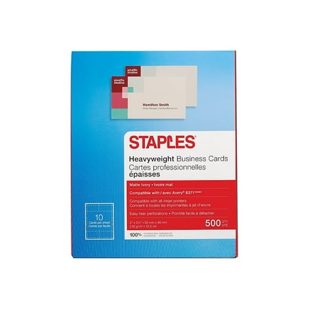 Staples Business Cards - Staples Inkjet Business Cards Matte Ivory 2