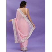 Sequinned Pure Georgette Saree - 27282074