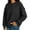 Black, variant on Oversized Sweatshirt for Women Long Sleeve Drop Shoulder Casual Seams Plain Crewneck Sweatshirts Pullover Tops