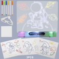 thumbnail image 2 of 3D Magic Drawing Pad 3D Light Board Tracing and Drawing Pad Painting Kit with LED Lamp Holder Reusable 3D Magic Painting Board for 4 5 6 7 8 Years Old Kids, 2 of 5