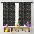 thumbnail image 5 of Blackout Kids Curtains,Colorful Games Symbol Black Pattern Childrens Insulated Curtains Set Of 2,Bedroom Essentials,Toddler Room Decor 42"x54", 5 of 5