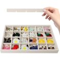 thumbnail image 2 of HAHDAXIA Velvet Jewelry Organizer Box Stackable 24 Grid Jewelry Drawer Organizer Removable Jewelry Organizer Tray for Necklace Earrings Ring Bracelet (Beige 24 Grid, 2 of 7
