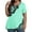 Cyan, variant on Plus Size Blouses for Women 4x-5x Ladies Plus Size Tops V Neck Plus Size Top 2x Short Sleeves Ethnic Floral Print Dressy Casual Tee Shirts Loose Fit Clothes for Women Brown 5XL