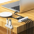 thumbnail image 5 of Cable Organizer Set, Silicone Desktop Cable Management, 3 Piece Multi Hole Hub, for Desk Desk, Home Computer, Gaming Setup, FAJHHA | White, 5 of 9