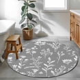 thumbnail image 3 of Gray Sage Leaves 4FT Round Area Rugs for Living Room Boho Floral Leaf Ultra-Thin Non-Slip Round Rugs Machine Washable Low Pile Circle Carpet for Bedroom Kitchen Nursery, 3 of 9
