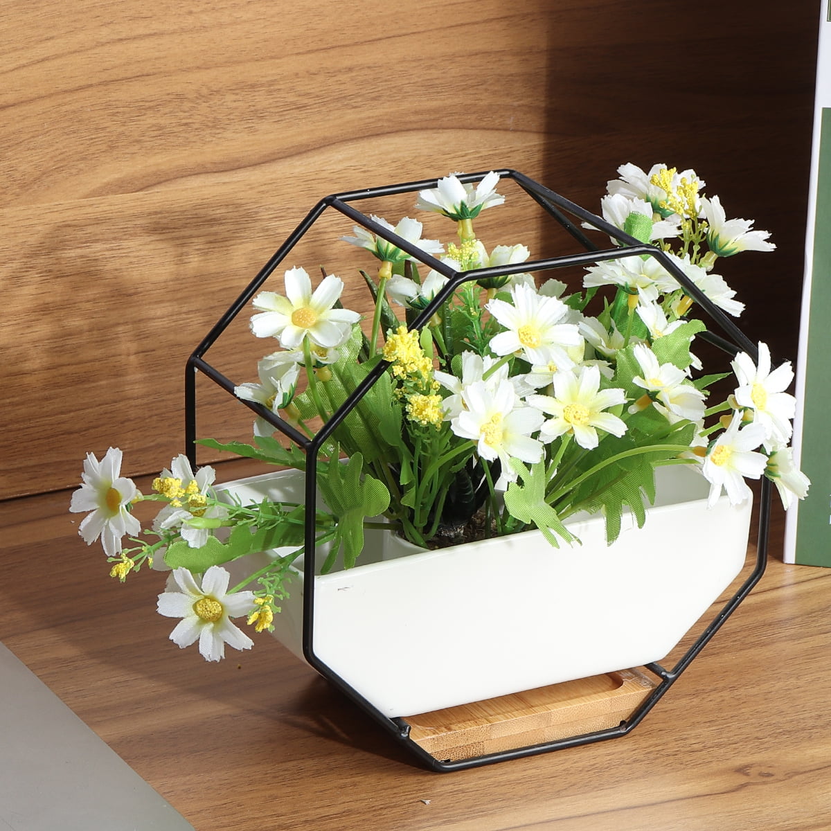 Octagonal Metal Hanging Wall Flower Pot Succulent Planter Vase Indoor