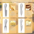 thumbnail image 3 of Cheese Knives, Stainless Steel Cheese Knife Sets - 1Cheese Fork, 1Cheese Knife, 1Cheese Cutter, 1Cheese Shaver, 4PCS Cheese Tools Cheese Knives Cutlery Set, 3 of 7