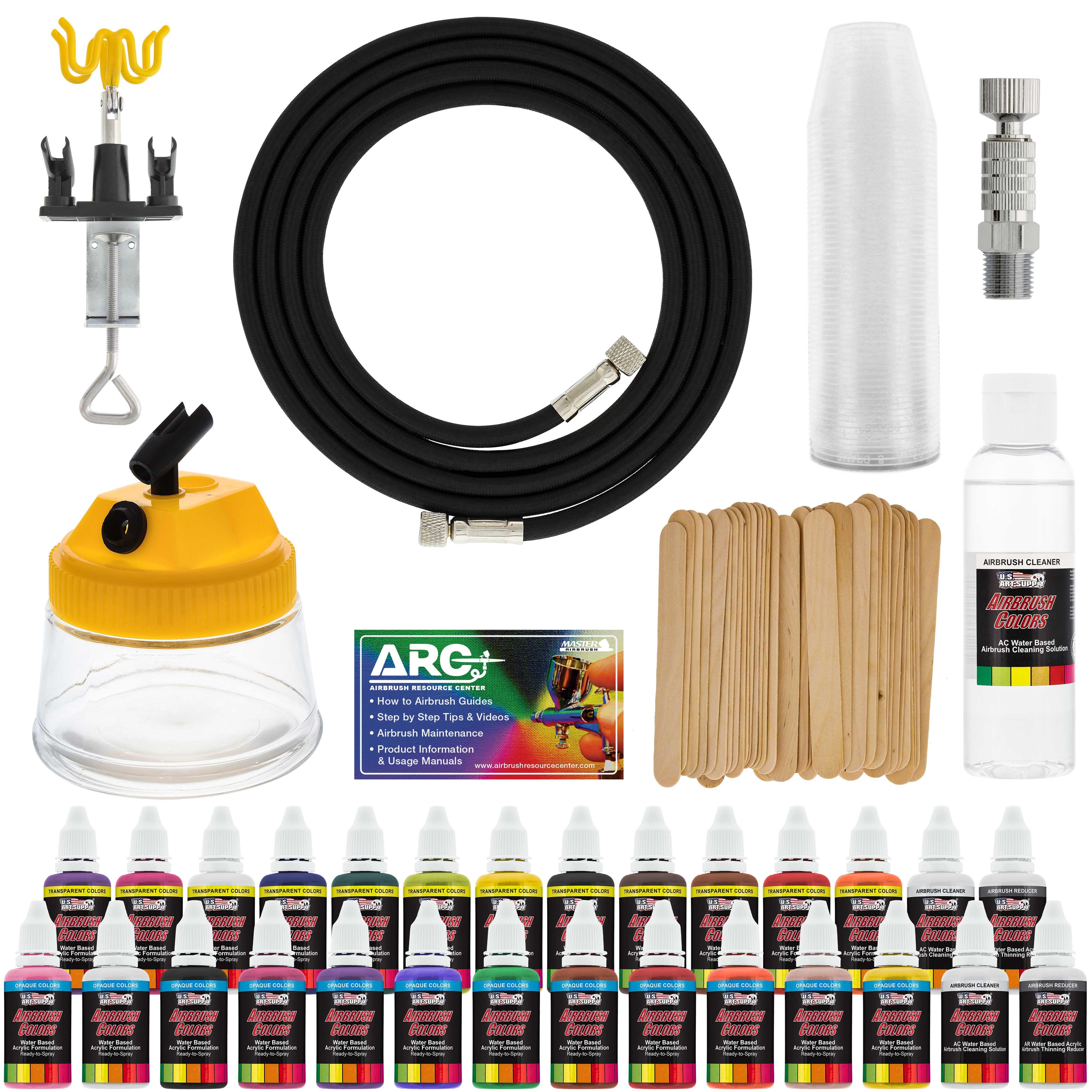 New AIRBRUSH ACCESSORY KIT24 US Art Supply Airbrush Paint ColorsBook