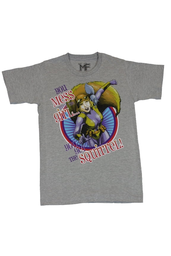 Squirrel Girl (Marvel Comics) Mens T-Shirt - Mess with the Girl Get the Squirrel (Small)
