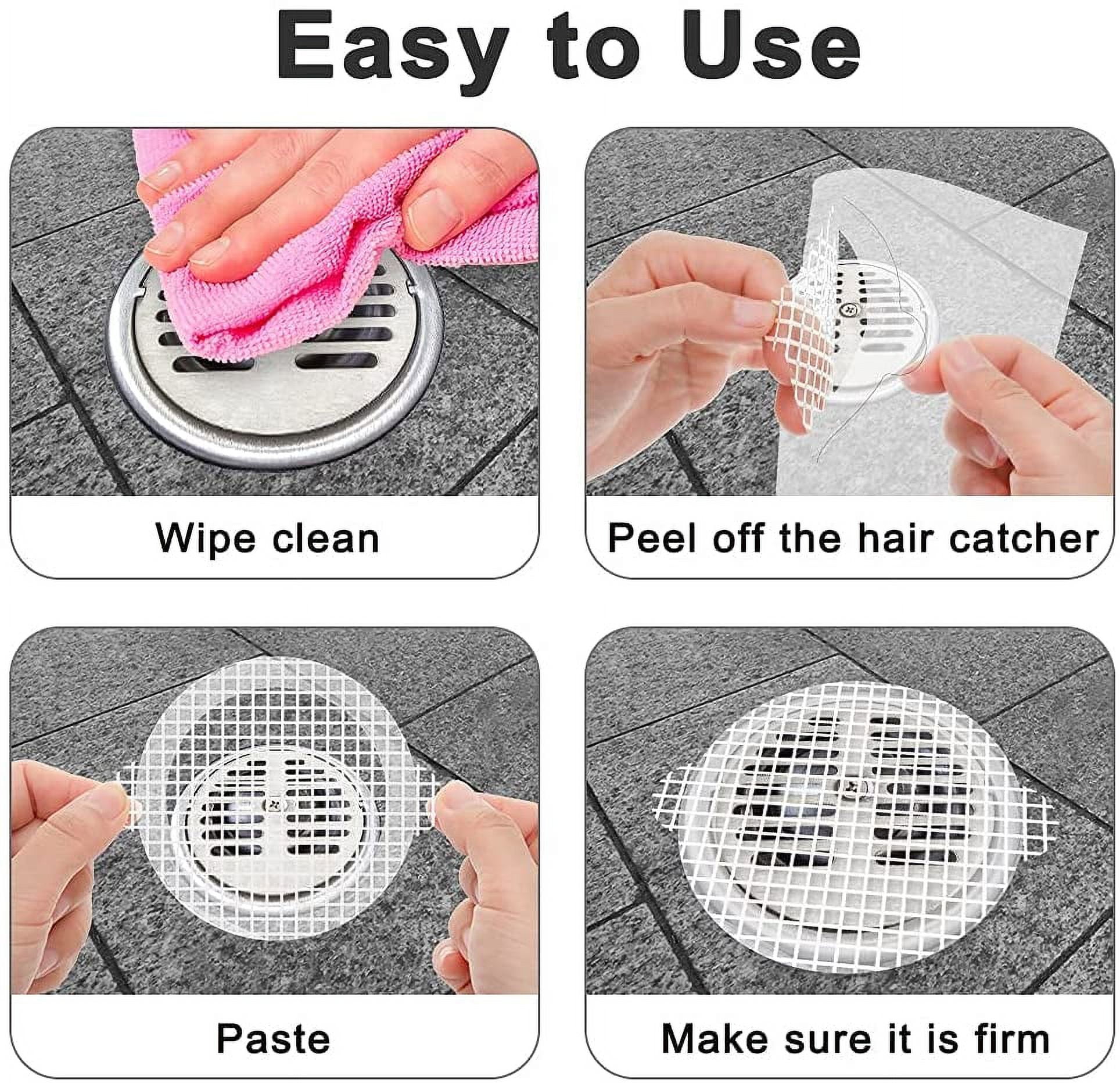 INVIHUG 25 Pack, Disposable Shower Drain Hair Catcher Mesh Stickers, 4.1  inch Hair Catchers for Shower