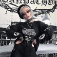 thumbnail image 4 of Bat Sunglasses Rimless Goth Glasses for Women Men Halloween Party Glasses Trendy Eyewear UV 400 Protection, 4 of 5