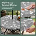 thumbnail image 5 of Round Outdoor Tablecloth with Umbrella Hole and Zipper, Grey Dog Paw Tablecloth with Elastic Waterproof, Modern Geometric Abstract Aesthetics Patio Table Covers for 31" - 35" Picnic Pool Tables, 5 of 9