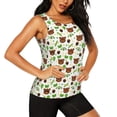 thumbnail image 2 of Xecao Cute Bear print women's scoop neck, loose-fit workout tank tops for the gym., 2 of 9