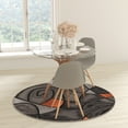 thumbnail image 3 of Masada Rugs Masada Rugs 5'x5' Round Modern Contemporary Round Area Rug in Orange, Gray, and Black, 3 of 10