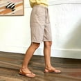 thumbnail image 5 of Breezora Women’s Baggy Cargo Denim Shorts – Wide Leg Knee Length Shorts with Pockets & Drawstring Waist, 5 of 6