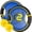 Black & Yellow, variant on Bouncy Paddle & Stringy Ball Game - Black & Yellow - Refresh Sports