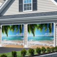 thumbnail image 3 of Ocean Beach Garage Door Cover Banner 7 x 16 FT, Palm Trees Summer Tropical Island Seaside Garage Door Curtains Backdrop with Grommets for Indoor Outdoor Wall Party Porch Yard Decorations Background, 3 of 9