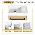 thumbnail image 5 of Gzxs 16" Small Bathroom Vanity Set with Ceramic Sink, Wall Mounted Floating Cabinet W/ Soft-Close Door and Matte Black Metal Handle, Light Oak (Faucet Not Included), 5 of 10