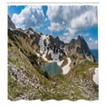 thumbnail image 2 of Ambesonne Lake Shower Curtain, Snowy Allgau Alps Clouds Print, 69"Wx75"L, Sea Blue and Green Brown, 2 of 4