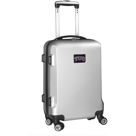 NCAA TCU Horned Frogs Silver Hardcase Spinner Carry On Suitcase