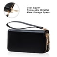 thumbnail image 4 of HAWEE Cellphone Wallet for Women Dual Zipper Long Purse with Removable Wristlet, Black, 4 of 7