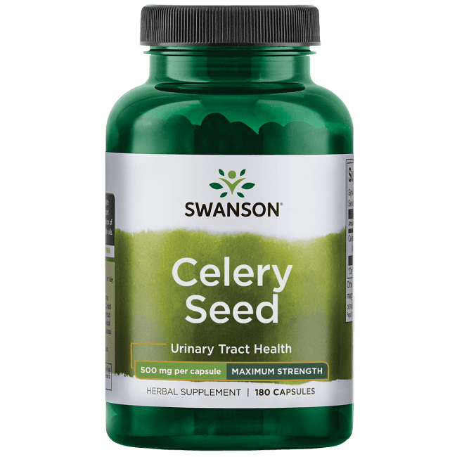 Swanson Maximum Strength Celery Seed Capsules, 1.5 g, 60 Count