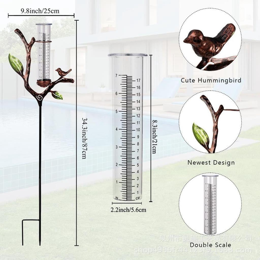 Practical Garden Precipitation Gauge With 7 Inch Measuring Cylinder And Strong Metal Base 87cm Length