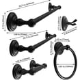 thumbnail image 2 of SENTO ROBIKI Oil Bronze Bathroom Hardware Accessories Set, Includes Robe Hook, Toilet Paper Holder, Towel Ring, 18"& 24"Towel Bar, Duty Metal Bath Hardware Set Wall Mounted(5-Piece), 2 of 8