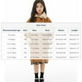thumbnail image 3 of NAISIBABY Girls Winter Fleece Coat, Mid Length Thermal Lined Double-Breasted Fashion Warm Suede Overcoat Coffee 14T, 3 of 9
